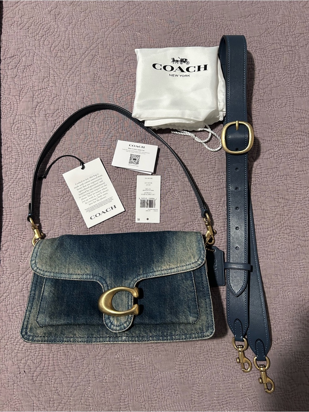 Coach Tabby Bag 26 Regenerative Cotton Denim EUC